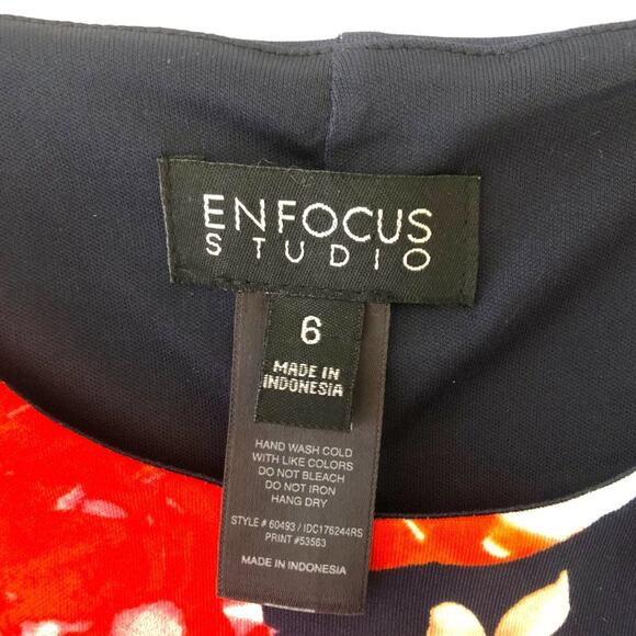 Enfocus Studio New Sleeveless Maxi Dress Size 6 Navy Blue Red Floral Print - Picture 11 of 12
